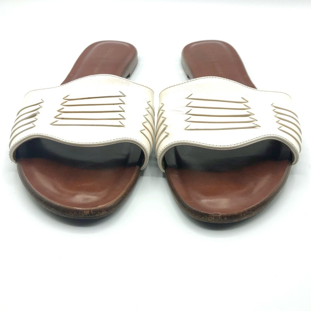 Veronica Beard Faven Huarache Slide Sandal White - Picture 5 of 13